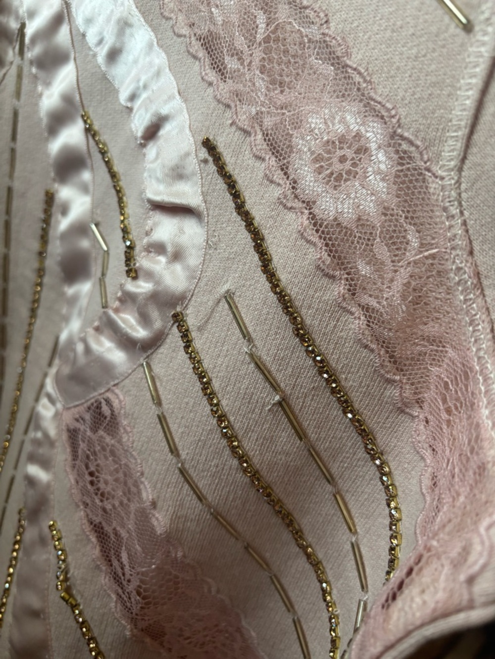 Anthropologie Blush Pink Crewneck Sweater with Satin Detail - Picture 8 of 8